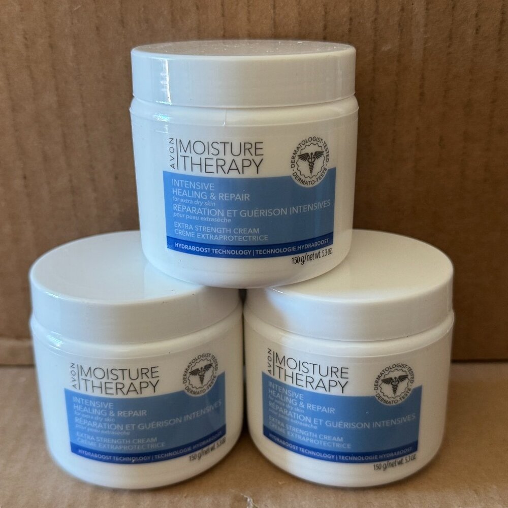 Lot of 3 Avon Moisture Therapy Intensive Healing & Repair Extra Strength Cream